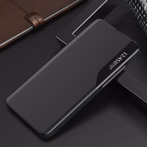Eco odinis View dėklas elegantiškas dėklas su atvartu ir stovu iPhone 16e - juodas