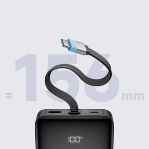Cuktech LPB252N 120W 25000mAh išorinė baterija su integruotu USB-C laidu – spalva: pilka