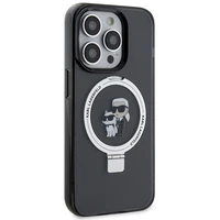 Karl Lagerfeld KLHMP15XHMRSKCK iPhone 15 Pro Max 6.7" juodas kietas dėklas su stovu Karl&Choupette MagSafe