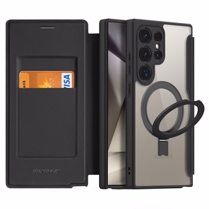 Dux Ducis Skin X Pro dėklas su atvartu ir magnetiniu žiedu Samsung S24 Ultra - juodas