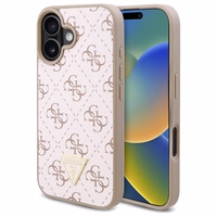 Guess Naujas 4G Trikampis dėklas iPhone 16 Plus - baltas