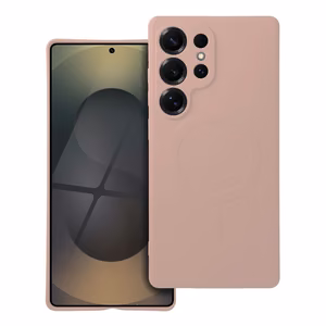 Чехол для Samsung S25 Ultra силиконовый Mag Cover совместимый с MagSafe розовый
