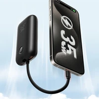 Išorinė baterija VEGER 10000 mAh su įmontuotais kabeliais Type C / Lightning PD QC3.0 35W K1 (W1188) juoda