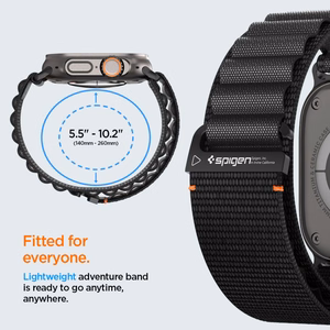 SPIGEN WBF1 dirželis APPLE WATCH 6 / 7 / 8 / 9 / 10 / SE / ULTRA 1 / 2 (44 / 45 / 46 / 49 MM) juodas