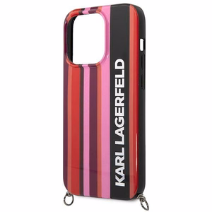 Karl Lagerfeld KLHCP14XSTSTP iPhone 14 Pro Max 6.7 "kietas dėklas rožinis / rožinis Spalvotos Juostelės Dirželis