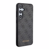 Guess 4G Metal Gold Logo dėklas telefonui Samsung Galaxy S24 - juodas
