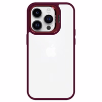 Dėklas telefonui Tel Protect Kickstand su kamera stiklu (objektyvu) Iphone 12 Pro bordo