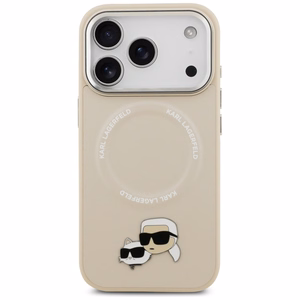 Karl Lagerfeld Karl & Choupette Smeigtukai Magnetinis dėklas telefonui iPhone 17 Pro - smėlinė