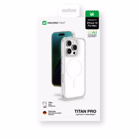 AmazingThing Titan Pro Mag dėklas su magnetiniu žiedu iPhone 16 Pro Max - skaidrus