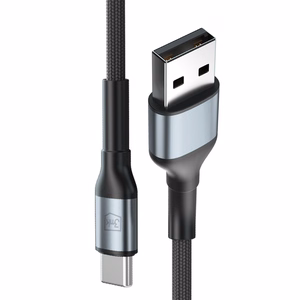 3mk Hyper Cable N-SERIES USB-A / USB-C 1m 9V/2A 18W QC 3.0 laidas - juodas