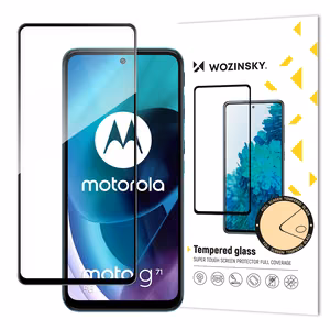 Wozinsky grūdintas stiklas pilno klijavimo itin tvirtas apsauginis stiklas pilno padengimo su rėmeliu, dėklui draugiškas Motorola Moto G71 5G juodas