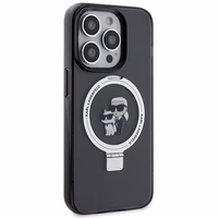 Karl Lagerfeld KLHMP15XHMRSKCK iPhone 15 Pro Max 6.7" juodas kietas dėklas su stovu Karl&Choupette MagSafe
