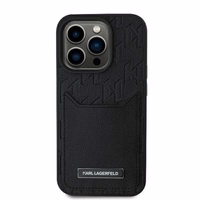 Cardslots Monogram Dėklas telefonui iPhone 16 Pro Max - juodas