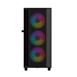 Gembird Fornax 4000 ARGB žaidimų ATX kompiuterio dėklas, Midi Tower, apšvietimas, juodas