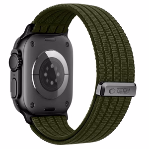 Tech-Protect Nylon Sport nailoninis sportinis dirželis, skirtas Apple Watch 44 / 45 / 46 / 49 mm, tamsiai žalias