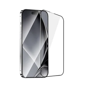 Grūdintas apsauginis stiklas su metaliniu rėmeliu iPhone 14 Pro 6,1'' juodu rėmeliu