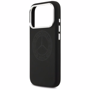 Mercedes silikoninis Vintage Logo MagSafe dėklas iPhone 17 Pro – juodas