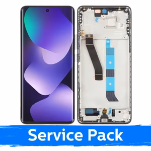 Ekranas skirtas Xiaomi Redmi Note 15 5G su rėmeliu / Black / (Service Pack)