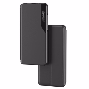 Dėklas telefonui Samsung Galaxy A24 4G iš eko odos su stovu juodas