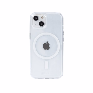Crong Clear MAG Cover dėklas, skirtas iPhone 13 Mini, suderinamas su MagSafe, skaidrus