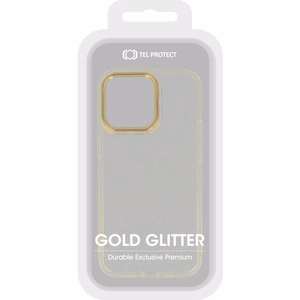 Tel Protect Gold Glitter dėklas iPhone 14 auksinis