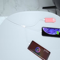 USB kabelis - USB C / micro USB / Lightning 480Mb/s 6A 1.2m - baltas