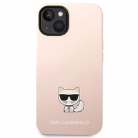Karl Lagerfeld KLHCP14MSLCTPI iPhone 14 Plus 6.7 "kietas dėklas šviesiai rožinis / šviesiai rožinis Silikoninis Choupette Kūnas