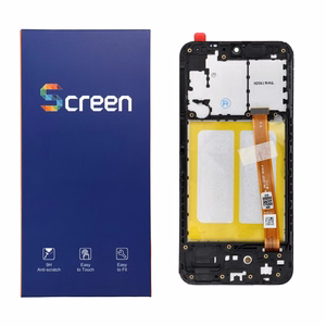 OG LCD ekranas SAMSUNG A20E A202F OEM su rėmeliu