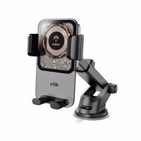 Automobilinis laikiklis Dudao "F19" juodas (belaidis įkrovimas 15W)(ne magnetinis / lipnus pagrindas / oro angos grotelės)