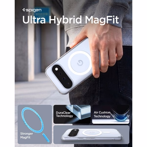 Spigen Ultra Hybrid Mag MagSafe dėklas, skirtas Google Pixel 11, skaidrus / baltas