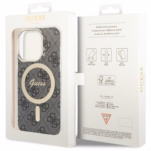 Guess 4G MagSafe dėklas telefonui iPhone 14 Pro - juodas