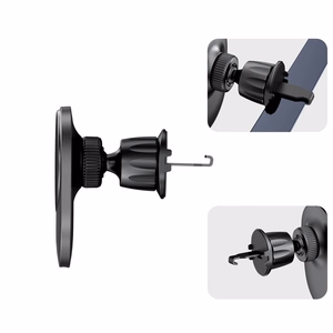 Tech-Protect MM15W-V1 automobilinis telefono laikiklis su MagSafe 15W indukciniu įkrovikliu, tvirtinamas prie oro angos - juodas