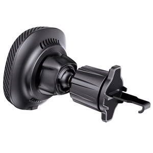 Blavec automobilinis laikiklis BHC-06B 15W magnetinis su indukciniu įkrovimu ir aktyviu aušinimu į ventiliacijos groteles (BHC06B-MAVIB) juodas