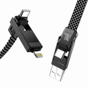 Blitzwolf BW-HDC7 4-in-1 USB+C+žaibolaidis 240W 1,2 m (juodas)