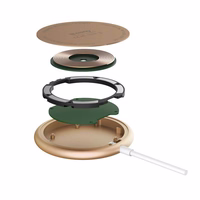 Crong MagSpot belaidis įkroviklis – Aluminum MagSafe 15W Inductive įkroviklis (auksinis)