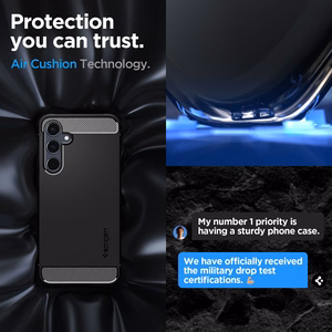 Spigen Rugged Armor dėklas, skirtas Samsung Galaxy A55 5G, matinis juodas