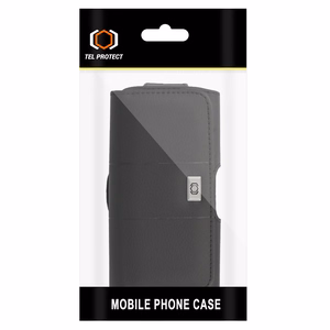 Tel Protect MAX diržo dėklas (DYDIS 14) Iphone 11/16 Plus/16 Pro/17 Pro/Huawei P30 Lite/Samsung S23/S24/S25 juodas, odinis (155x80x14 mm)
