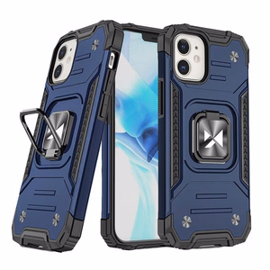 Wozinsky Ring Armor iPhone 14 Plus dėklas telefonui su magnetiniu laikikliu ir žiedu, mėlynos spalvos