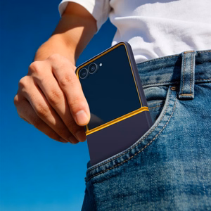 Spigen Nano Pop MagSafe Case for Samsung Galaxy Z Flip 8 - Navy Blue and Yellow