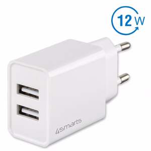 Tinklo įkroviklis (be laido) VoltPlug Dual 12W, baltas