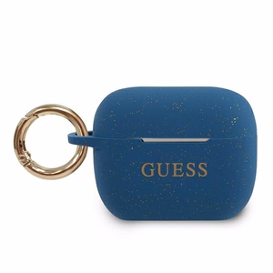 Guess GUACAPSILGLBL AirPods Pro dėklas mėlynas/mėlynas silikoninis blizgus