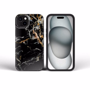 FORCELL F-PROTECT Mirage, karinio standarto išbandytas dėklas telefonui su MagSafe, skirtas IPHONE 15 PRO MAX, juodo marmuro spalvos