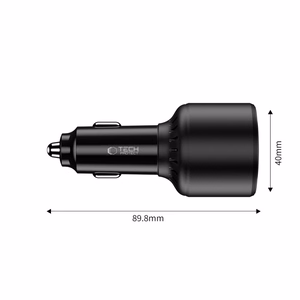 CC04 3 prievadų PD175W automobilinis įkroviklis - juodas