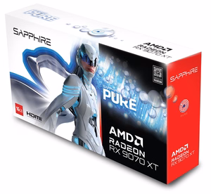 Sapphire PURE Radeon RX 9070 XT vaizdo plokštė, AMD, 16 GB GDDR6