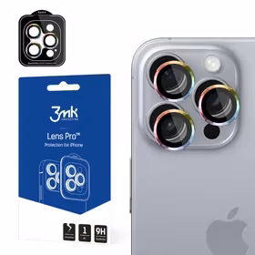 3mk Lens Protection Pro Kameros dangtelis su vaivorykštiniu rėmu iPhone 16 Pro / 16 Pro Max