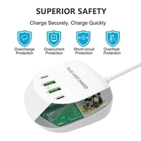 Kelioninis įkroviklis T3P+ - 2xType C + 2xUSB - QC + PD 40W baltas