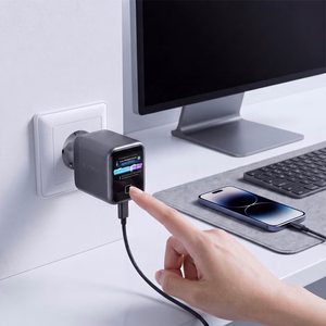 Tech-Protect PowerVision NC45W-GaN 1 prievado sieninis įkroviklis, PD 45W – tamsiai pilkas