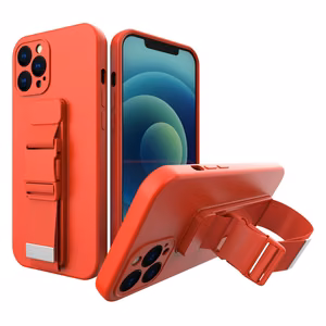 Virvelinis dėklas Gelinis dėklas su rankinės virvele Xiaomi Redmi Note 10 / Redmi Note 10S raudonas