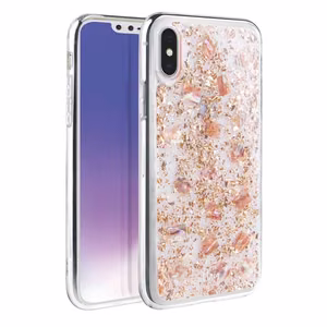 Чехол Uniq Lumence Clear для iPhone Xs Max - розовый и золотой