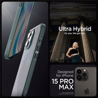 Spigen Ultra Hybrid dėklas telefonui iPhone 15 Pro Max - tamsiai žalias